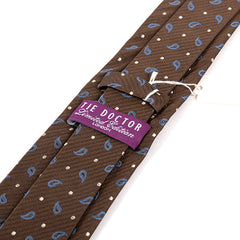 Brown & Blue Paisley Silk Tie 7.5cm