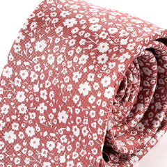 Pink And White Floral Silk Tie 7cm