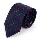 Navy Blue & Red Dot Silk Tie 7.5cm