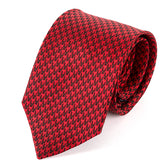 Red & Black Houndstooth Silk Tie 8cm