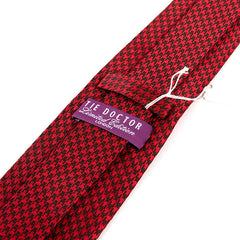 Red & Black Houndstooth Silk Tie 8cm