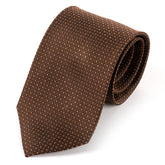 Brown Polka Dot Silk Tie 8cm