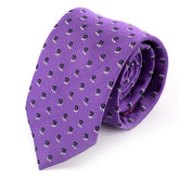 Purple Floral Print Wide Silk Tie 8cm