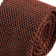 Brown Marl Silk Knitted Tie 5.5cm