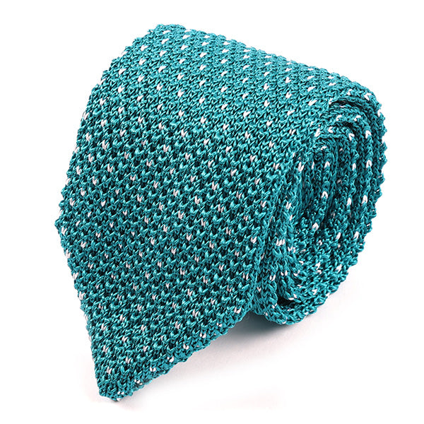 Light Blue Star Pointed Silk Knitted Tie - Tie Doctor  