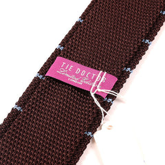 Brown Stripe Trio Silk Knitted Tie 6cm - Tie Doctor