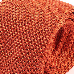 Dark Orange Silk Knitted Tie - Tie Doctor