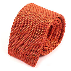 Dark Orange Silk Knitted Tie - Tie Doctor