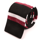 Rori Black & Red Striped Silk Knitted Tie 6cm