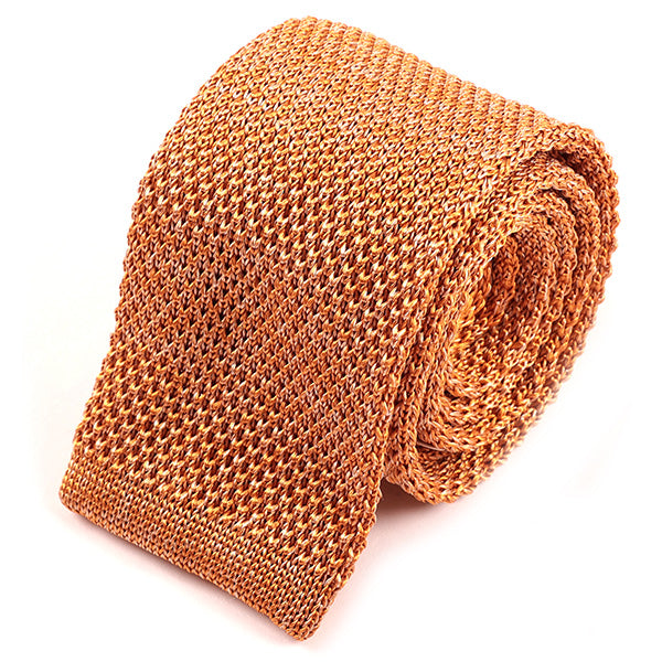 Orange Marl Silk Knitted Tie 6cm - Tie Doctor
