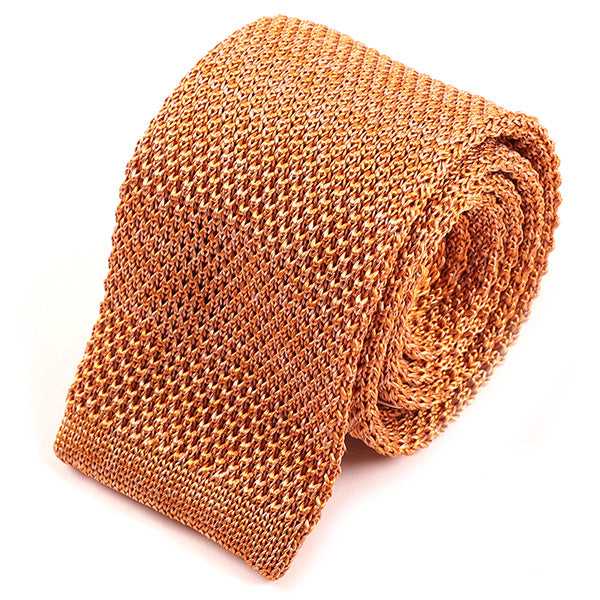 Orange Marl Silk Knitted Tie 6cm - Tie Doctor  