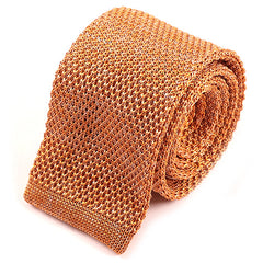 Orange Marl Silk Knitted Tie 6cm - Tie Doctor