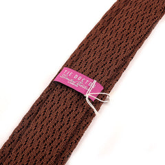 Oscar Brown Zigzag Silk Knitted Tie 6cm - Tie Doctor