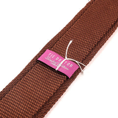 Brown Polka Dot Pointed Silk Knitted Tie 6cm - Tie Doctor