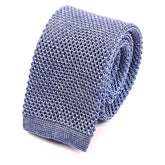 Light Blue Marl Silk Knitted Tie 6cm - Tie Doctor