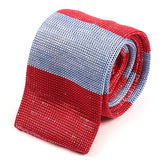 Janis Blue And Red Silk Knitted Tie - Tie Doctor