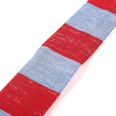 Janis Blue And Red Silk Knitted Tie - Tie Doctor
