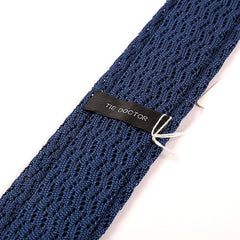 Oscar Blue Zigzag Silk Knitted Tie 6cm - Tie Doctor