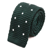 Dark Green Polka Dot Silk Knitted Tie 5.5cm - Tie Doctor