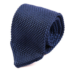 Egyptian Blue Pointed Silk Knitted Tie 6.5cm - Tie Doctor