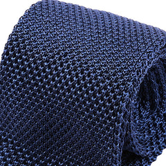 Egyptian Blue Pointed Silk Knitted Tie 6.5cm - Tie Doctor