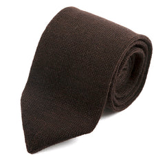 Dark Brown Pointed Wool Knitted Tie 6.5cm