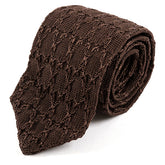 Ngozi Brown Pointed Silk Knitted Tie 7cm - Tie Doctor