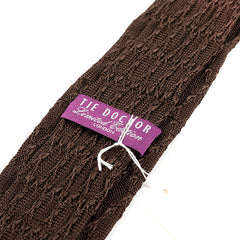 Ngozi Brown Pointed Silk Knitted Tie 7cm - Tie Doctor