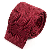 Atinu Dark Red Silk Knitted Tie 5.5cm - Tie Doctor