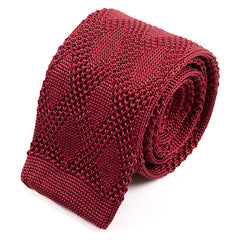 Atinu Dark Red Silk Knitted Tie 5.5cm - Tie Doctor