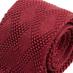 Atinu Dark Red Silk Knitted Tie 5.5cm - Tie Doctor