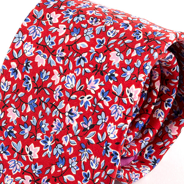 Red And Pink Floral Silk Tie 7cm - Tie Doctor  