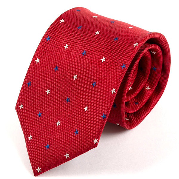 Red Multi Star Wide Silk Tie 8cm - Tie Doctor