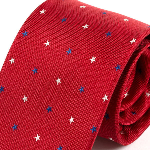 Red Multi Star Wide Silk Tie 8cm - Tie Doctor  