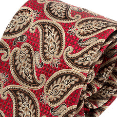 Red Hermosa Large Paisley Silk Tie 7.5cm - Tie Doctor