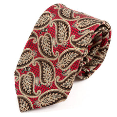 Red Hermosa Large Paisley Silk Tie 7.5cm - Tie Doctor