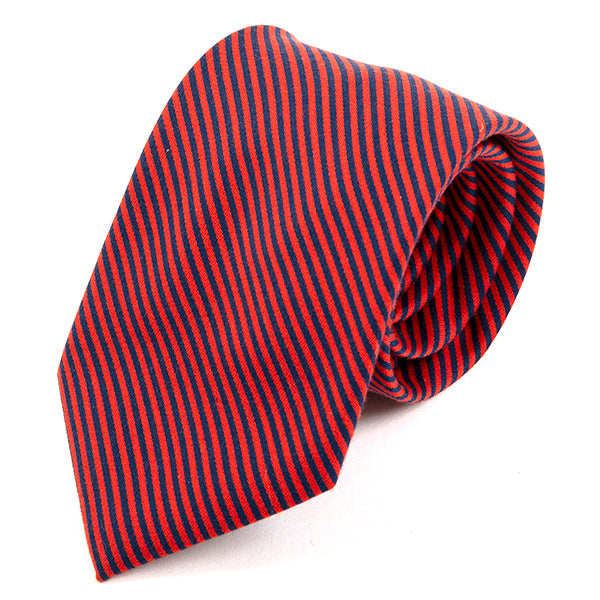 Light Red & Blue Striped Silk Tie 7.5cm - Tie Doctor