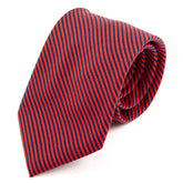 Light Red & Blue Striped Silk Tie 7.5cm - Tie Doctor