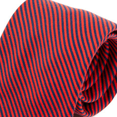 Light Red & Blue Striped Silk Tie 7.5cm - Tie Doctor