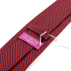 Light Red & Blue Striped Silk Tie 7.5cm - Tie Doctor  
