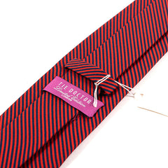 Light Red & Blue Striped Silk Tie 7.5cm - Tie Doctor