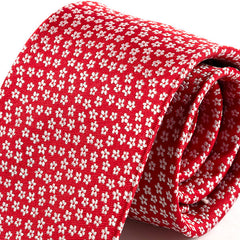 Red Mini Floral Silk Tie 8cm