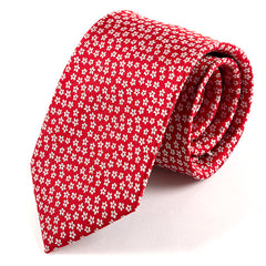 Red Mini Floral Silk Tie 8cm