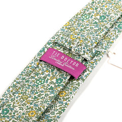 Green Azi Floral Cotton Tie 7.5cm - Tie Doctor