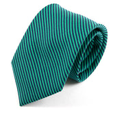 Green & Blue Striped Silk Tie 7.5cm - Tie Doctor