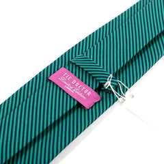 Green & Blue Striped Silk Tie 7.5cm - Tie Doctor  