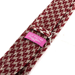 Red And White Houndstooth Silk Tie 8cm - Tie Doctor  