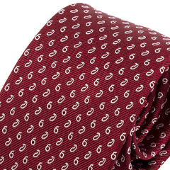 Dark Red Mini Paisley Silk Tie 7cm - Tie Doctor