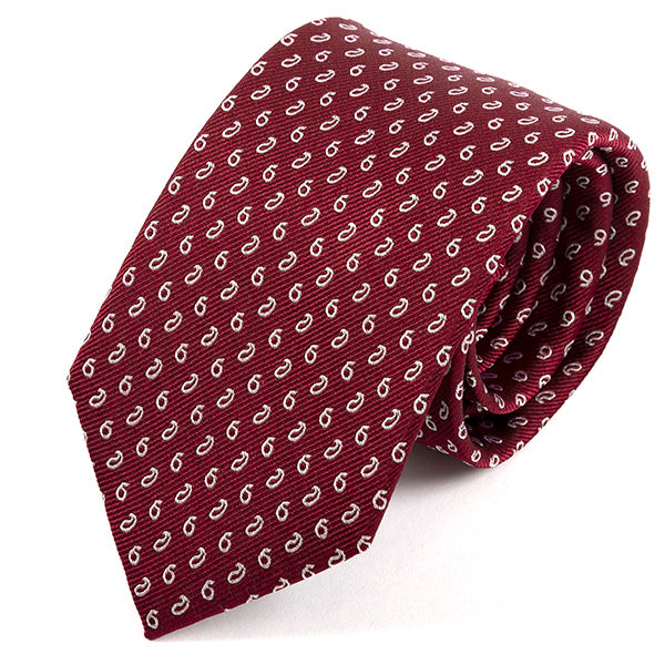 Dark Red Mini Paisley Silk Tie 7cm - Tie Doctor