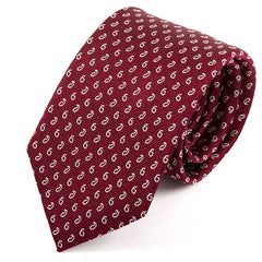 Dark Red Mini Paisley Silk Tie 7cm - Tie Doctor